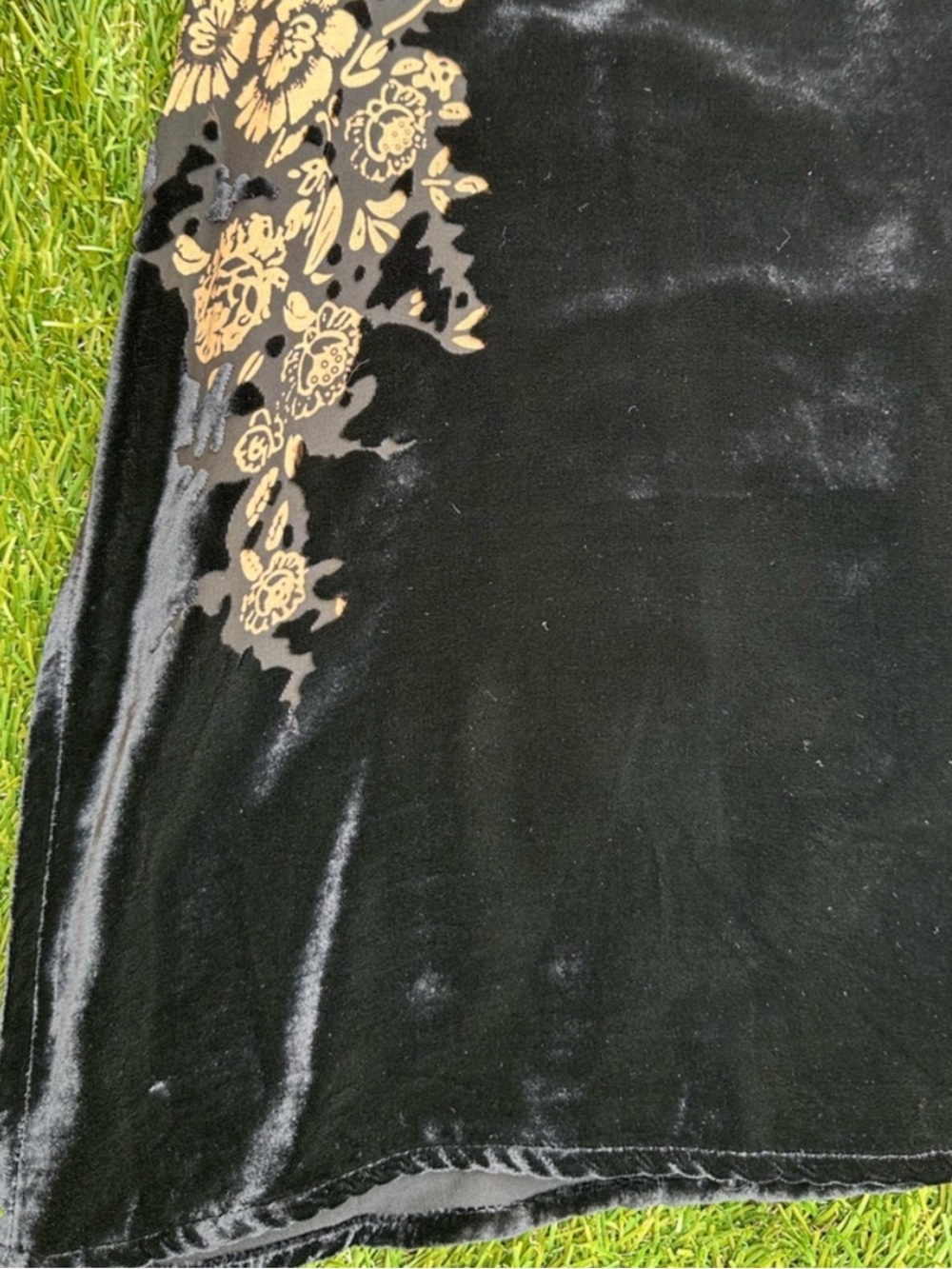 Vintage Y2K WhimsyGoth Fairy Floral Velvet Silk Burnout Kimono Cardigan Medium - Picture 7 of 12